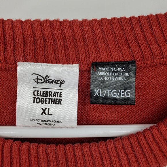Disney Mickey Mouse Holiday Fair Isle Red and Blue Christmas Crewneck Sweater XL - Picture 2 of 7